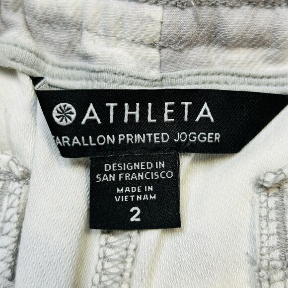 Athleta Farallon Printed Joggers Womens Size 2 White Gray Camo Drawstring Waist - Picture 5 of 10
